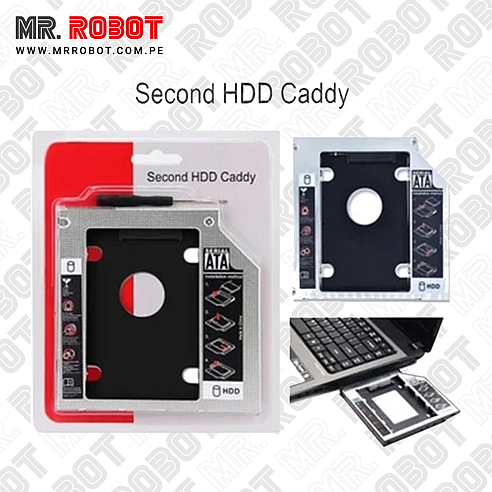 Caddy Adaptador Disco Duro Laptop Segundo SDD HDD Mr Robot